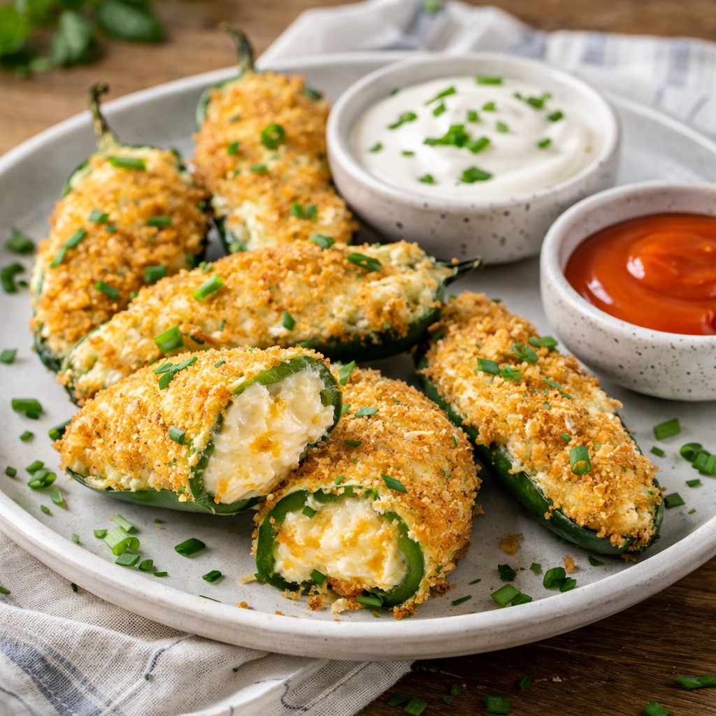 Sprøde jalapeno poppers med ostefyld og dip